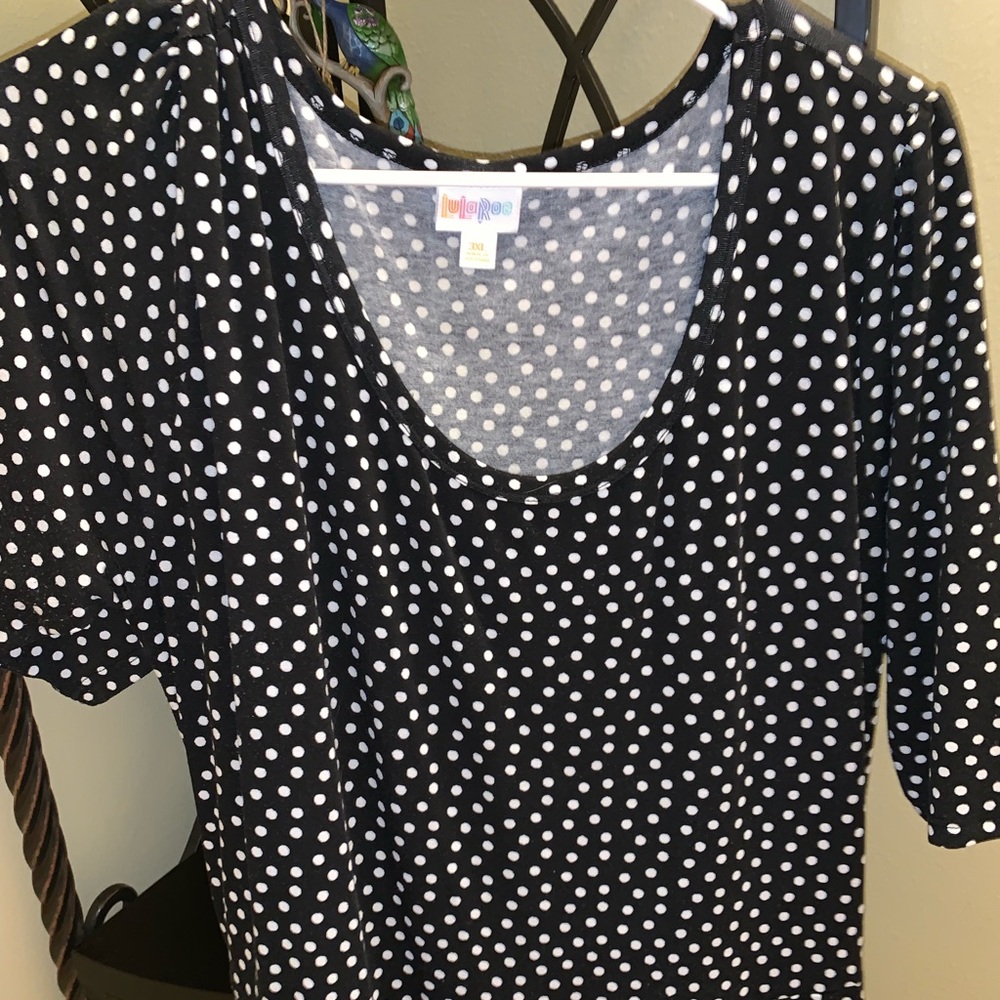 3XL Lularoe Ana Maxi Dress black/white polka dots